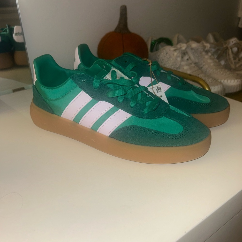 Adidas Women’s Teal and White Sneakers